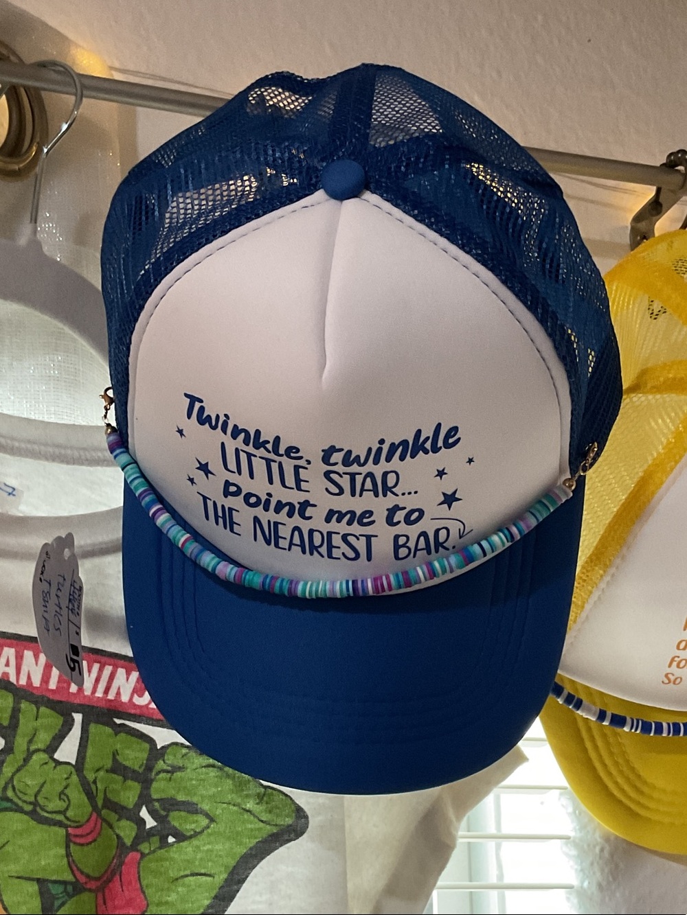 Trucker Hat with Beaded Rope - Twinkle Twinkle Design
